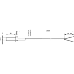 Enda  teplotní senzor  K4-PT100-M8x50-2M    typ senzoru Pt100  Teplotní rozsah-50 do 400 °C    Délka kabelu 2 m