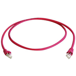 Telegärtner L00000A0232 RJ45 síťové kabely, propojovací kabely CAT 6A S/FTP 0.25 m červená samozhášecí, s ochranou, párové stínění, dvoužilový stíněný, bez halogenů, UL certifikace 0.25 m