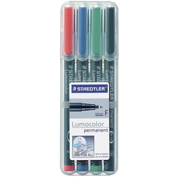 Staedtler Lumocolor permanent F DRY SAFE 318 WP4 permanentní popisovač  červená, modrá, zelená, černá Vodotěsné: Ano