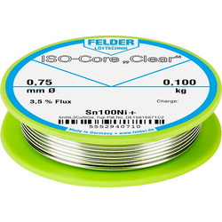 Felder Löttechnik ISO-Core "Clear" Sn100Ni+ pájecí cín cívka Sn99,25Cu0,7Ni0,05 0.100 kg 0.75 mm