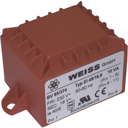 Weiss Elektrotechnik 85/375 transformátor do DPS 1 x 230 V 1 x 24 V/AC 10 VA 417 mA