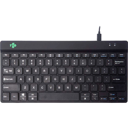 R-GO Tools Compact Break kabelový klávesnice US mezinárodní, QWERTY černá ergonomická
