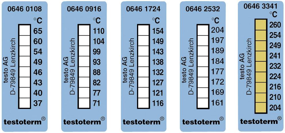 Měřicí proužky Testo testoterm, +37 až +65°C