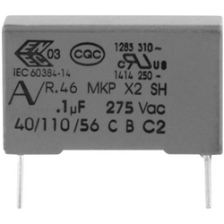 Kemet R46KI310000M1M+ 1 ks odrušovací kondenzátor MKP radiální  100 nF 275 V 20 % 15 mm (d x š x v) 18 x 5 x 11