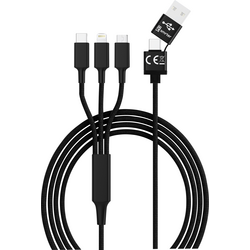 Smrter Nabíjecí kabel USB USB 2.0 USB-A zástrčka, USB-C ® zástrčka, Apple Lightning konektor, USB Micro-B zástrčka 1.20 m černá  SMRTER_HYDRA_ULT_BK