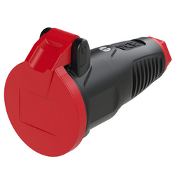 PCE 2412-srw zásuvka guma, plast  230 V černá, červená IP54
