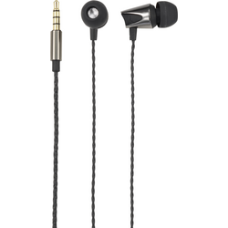 Renkforce   špuntová sluchátka kabelová  černá (metalíza)  headset