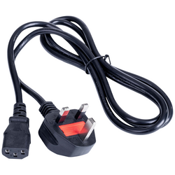 Akyga napájecí kabel [1x IEC C13 zásuvka 10 A - 1x UK zástrčka] 1.50 m černá