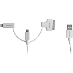 Hähnel Fototechnik Nabíjecí kabel USB  USB-A zástrčka, Apple Lightning konektor, USB Micro-B zástrčka, Apple 30pol. zástrčka 1.5 m bílá  10006510