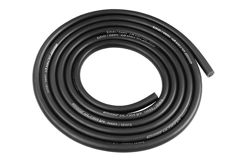 TEAM CORALLY Silikonový kabel 3,5qmm, 14AWG, 1metr, černý