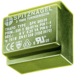 Spitznagel SPK 03806 transformátor do DPS 1 x 230 V 1 x 6 V/AC 3.8 VA 633 mA