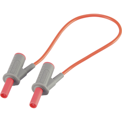 Velmi ohebné bezpečnostní měřicí kabely [lamelová zástrčka 4 mm - lamelová zástrčka 4 mm] 25.00 cm;červená;MSB-501 10 A