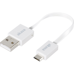 Akasa USB kabel USB 2.0 USB-A zástrčka, USB Micro-B zástrčka 0.15 m bílá flexibilní provedení, pozlacené kontakty, UL certifikace AK-CBUB16-15WH