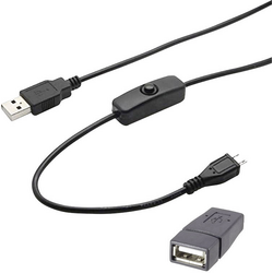 Renkforce USB kabel USB 2.0 USB-A zástrčka, USB-A zásuvka 1.50 m černá vč. spínače ZAP/VYP RF-4658937