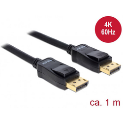Delock DisplayPort kabel Konektor DisplayPort, Konektor DisplayPort 1.00 m černá 82423 Kabel DisplayPort