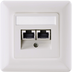 Setec 501286 síťová zásuvka pod omítku panel s čelní deskou a rámečkem CAT 5e 2 porty perlově bílá