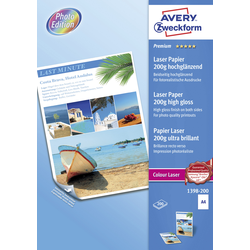 Avery-Zweckform Premium Laser Paper 200g high gloss 1398-200 papír do laserové tiskárny A4 200 g/m² 200 listů bílá