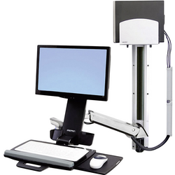 Ergotron StyleView Sit-Stand Combo System 1násobné držák na zeď pro monitor 25,4 cm (10") - 61,0 cm (24") nastavitelná výška, odkládací místo na klávesnici, naklápěcí, nakláněcí, otočný