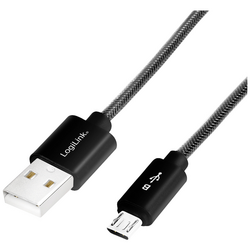 LogiLink USB kabel USB 2.0 USB-A zástrčka, USB Micro-B zástrčka 1.00 m černá