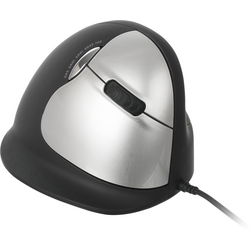R-GO Tools RGOBRHESMR ergonomická myš USB optická černá, stříbrná 4 tlačítko 3500 dpi ergonomická