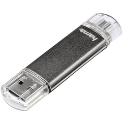 Hama FlashPen "Laeta Twin" USB paměť pro smartphony/tablety šedá 32 GB USB 2.0, microUSB 2.0