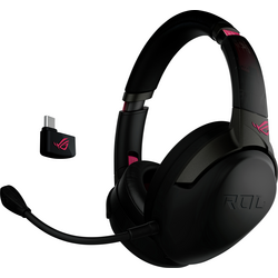 Asus ROG STRIX GO 2.4 Electro Punk Gaming Sluchátka Over Ear Bluetooth®, kabelová stereo černá, růžová Redukce šumu mikrofonu, Potlačení hluku