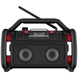 PerfectPro RockPro odolné rádio DAB+, FM AUX, Bluetooth, USB  s USB nabíječkou, voděodolné, prachotěsné, nárazuvzdorné, funkce alarmu, s akumulátorem černá