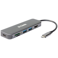 D-Link DUB-2327 6 portů USB-C® (USB 3.1) Multiport hub  antracitová