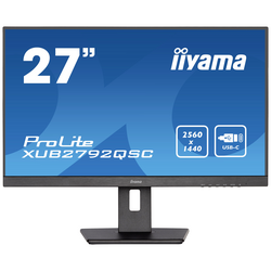 Iiyama PROLITE XUB2792QSC-B5 LED monitor 68.6 cm (27 palec) Energetická třída (EEK2021) E (A - G) 2560 x 1440 Pixel WQHD 4 ms HDMI™, DisplayPort, USB-C®, USB, na sluchátka (jack 3,5 mm) IPS LED