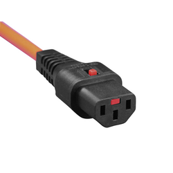 Kash  IEC připojovací kabel C13/C14 IEC C13 zásuvka 10 A - úhlová zástrčka s ochranným kontaktem  černá, oranžová 2.00 m 1 ks