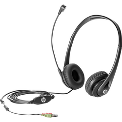 HP Business V2 Počítače Sluchátka Over Ear kabelová černá Redukce šumu mikrofonu regulace hlasitosti, Vypnutí zvuku mikrofonu