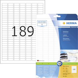 Herma 4333 etikety 25.4 x 10 mm papír bílá 4725 ks permanentní  univerzální etikety inkoust, laser, kopie 25 listů A4
