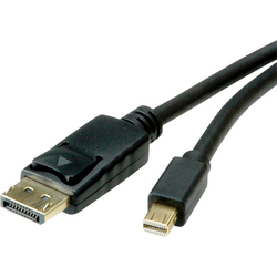 Roline Mini-DisplayPort / DisplayPort kabelový adaptér Mini DisplayPort konektory, Konektor DisplayPort 2.00 m černá 11.04.5815 stíněný Kabel DisplayPort
