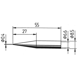 Ersa 842 UD pájecí hrot tužkový, prodloužený Velikost hrotů 0.4 mm  Obsahuje 1 ks
