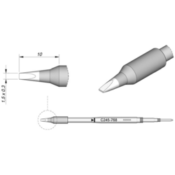 JBC Tools C245768 pájecí hrot dlátový, rovný Velikost hrotů 0.3 mm  Obsahuje 1 ks