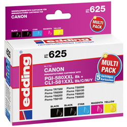 Edding Ink set náhradní Canon PGI-580XXLBK/CLI kompatibilní  černá, azurová, purpurová, žlutá EDD-625 18-625