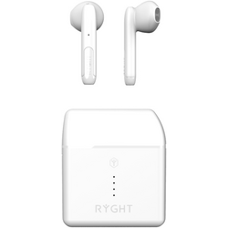 RYGHT NEMESIS+ špuntová sluchátka Bluetooth® bílá headset, regulace hlasitosti, dotykové ovládání