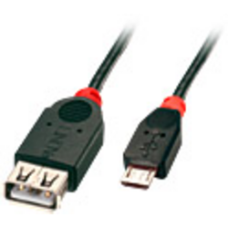 LINDY USB kabel USB 2.0 USB Micro-B zástrčka, USB-A zásuvka 0.50 m černá s funkcí OTG 31935