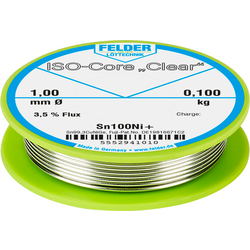 Felder Löttechnik ISO-Core "Clear" Sn100Ni+ pájecí cín cívka Sn99,25Cu0,7Ni0,05  0.100 kg 1 mm